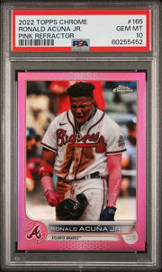 Ronald Acuna Jr. 2022 Topps Chrome Pink Refractor PSA 10