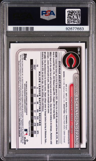 Christian Encarnacion-Strand 2024 Bowman Chrome Rookie Red Autograph #'d 1/5 PSA 10