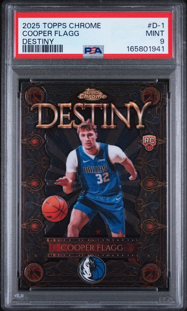 Cooper Flagg 2025-26 Topps Chrome Destiny RC PSA 9