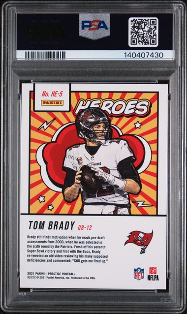 Tom Brady 2021 Panini Prestige Heroes PSA 10