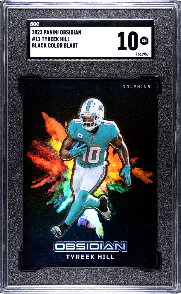 Tyreek Hill 2023 Obsidian Black Color Blast SGC 10