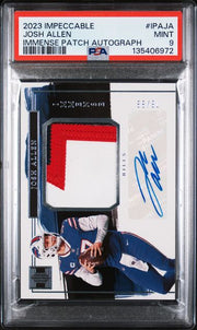 Josh Allen 2023 Panini Impeccable Immense Patch Autograph #'d 76/99 PSA 9