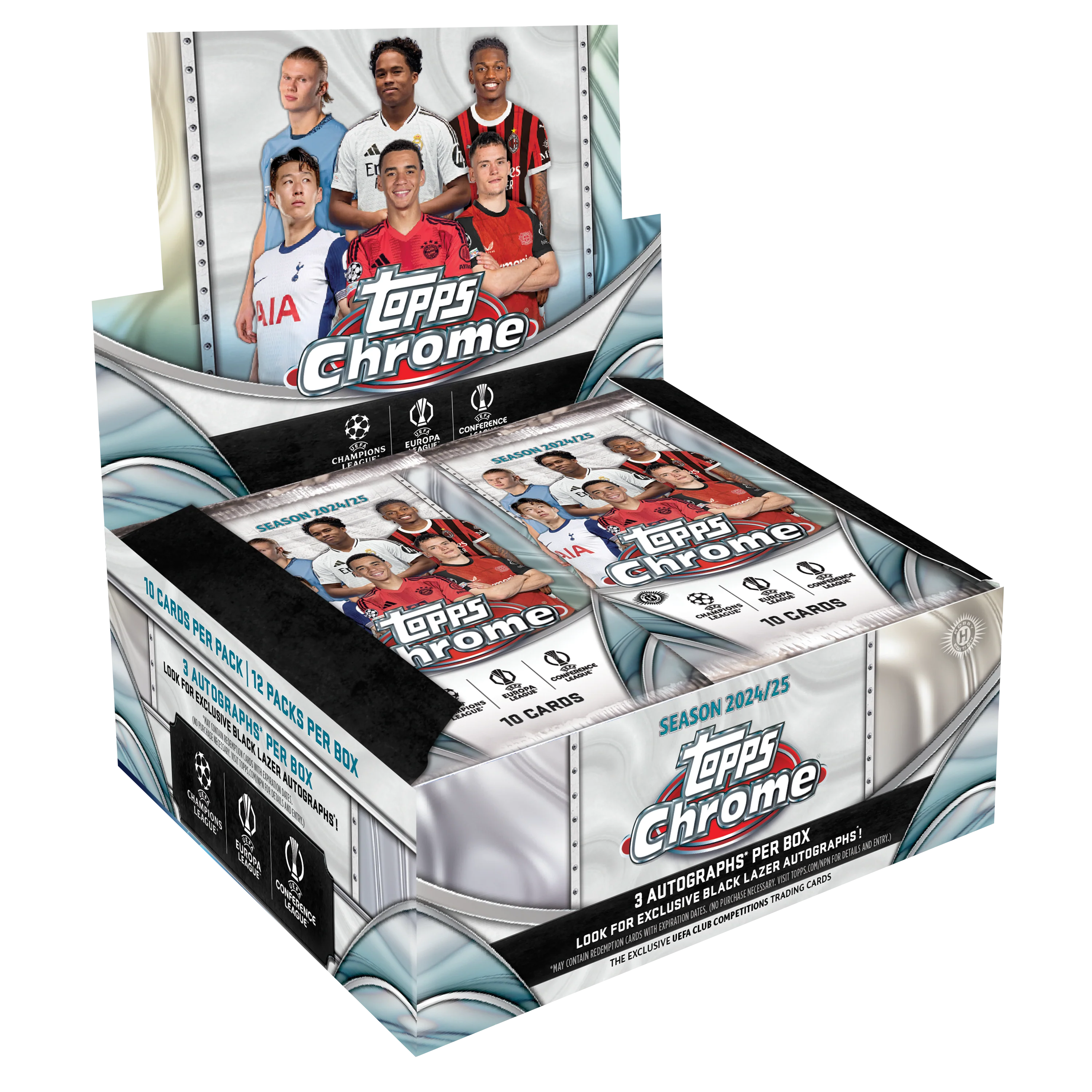 2024-25 Topps UEFA Club Competitions Chrome Soccer Jumbo 8 Box Case