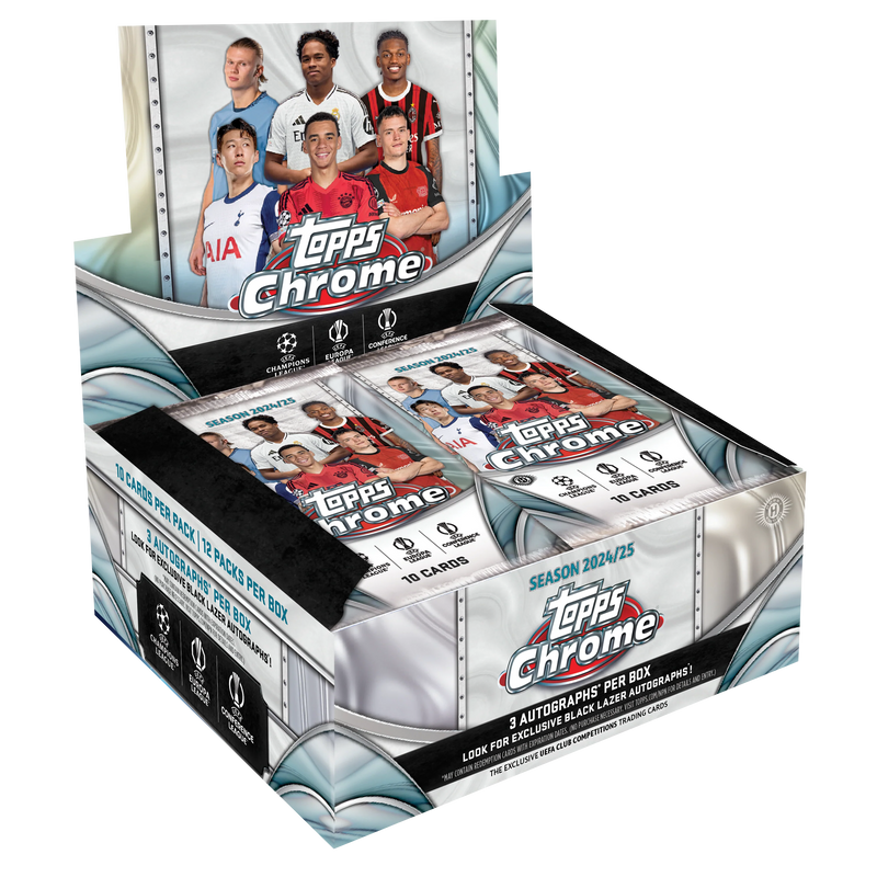 2024-25 Topps UEFA Club Competitions Chrome Soccer Jumbo 8 Box Case