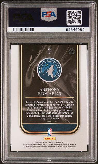 Anthony Edwards 2020 Panini Select Rookie Selections rookie card PSA 10