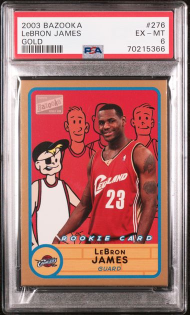 LeBron James 2003 Bazooka Gold Rookie Card PSA 6