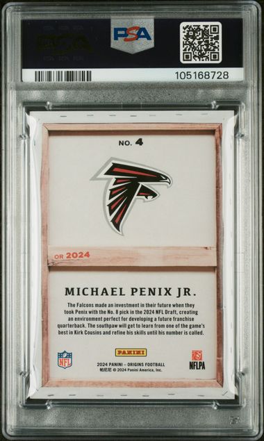 Michael Penix Jr. 2024 Panini Origins Blank Slate rookie card PSA 10