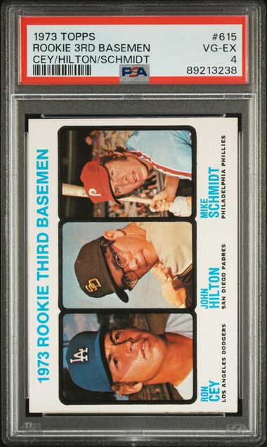 Rookie 3rd Basemen Ron Cey John Hilton Mike Schmidt 1973 Topps 