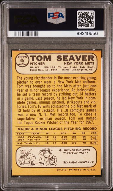 Tom Seaver All-Star Rookie 1968 Topps 