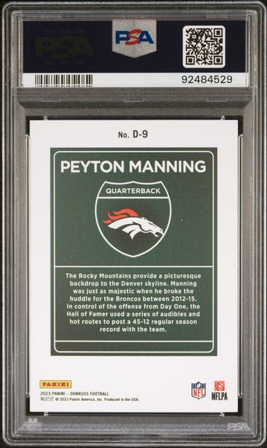 Peyton Manning 2023 Panini Donruss Downtown! PSA 10!