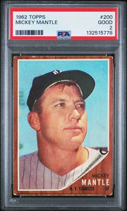 Mickey Mantle 1962 Topps #200 PSA 2