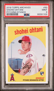 Shohei Ohtani 2018 Topps Archives #50 RC PSA 9