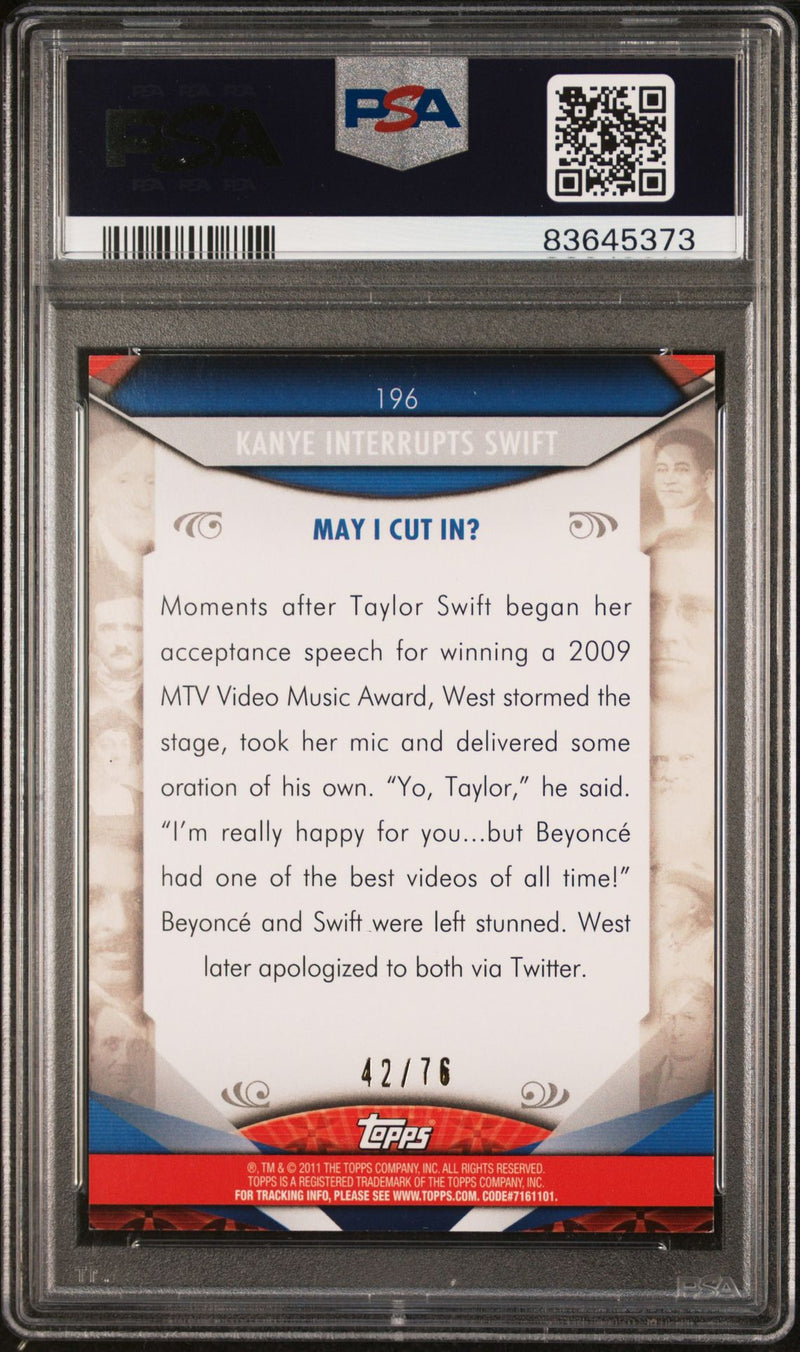 2011 Topps American Pie Kanye West/Taylor Swift Spotlight Foil 