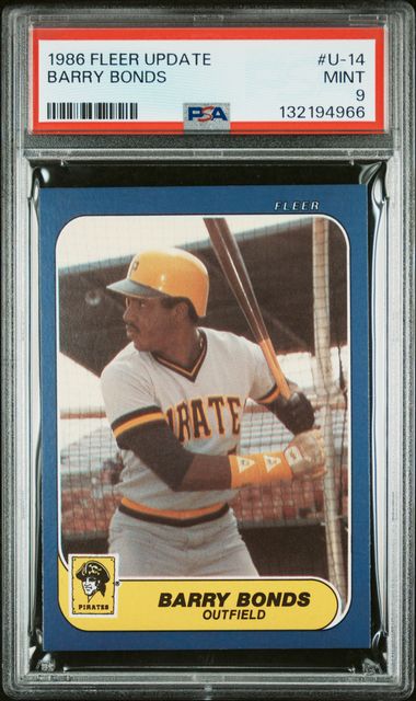 Barry Bonds 1986 Fleer Update Rookie #U-14 PSA 9