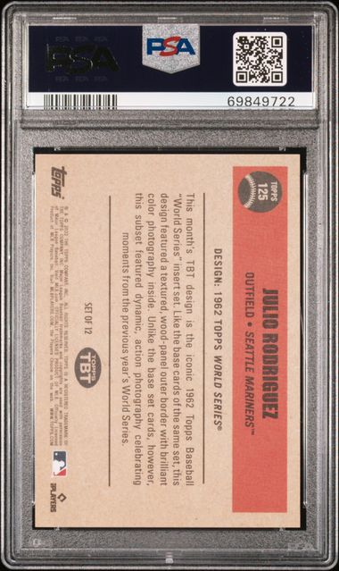 Julio Rodriguez 2022 Topps TBT #125 RC PSA 10
