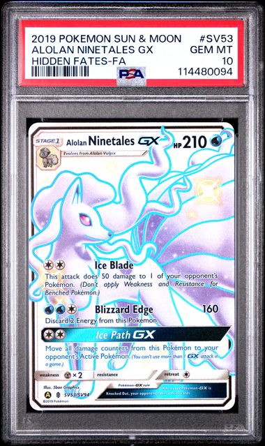 Alolan Ninetales GX Pokémon Hidden Fates Shiny Holo Rare #SV53/SV94