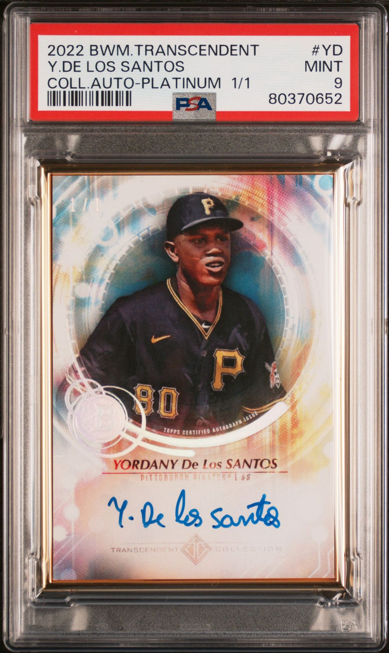 Yordany De Los Santos 2022 Bowman Transcendent autograph silver 