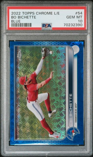 Bo Bichette 2022 Topps Chrome Logofractor blue #'d 133/150 PSA 10
