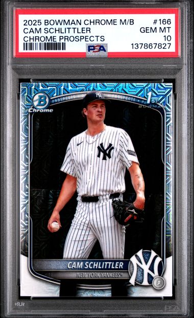 Cam Schlittler 2025 Bowman Chrome Mojo Bowman 1st PSA 10