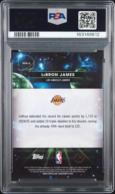 LeBron James 2025 Topps Cosmic Chrome Planetary Pursuit Earth SSP PSA 10