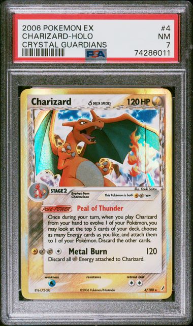 Charizard 2006 Pokemon EX Crystal Guardians rare holo 4/100 PSA 7