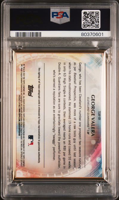 George Valera 2022 Bowman Transcendent autograph blue #'d 04/10 PSA 9