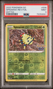 Spinarak 2022 Pokemon Go reverse foil - Ditto Peel #006/078 PSA 9