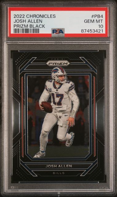 Josh Allen 2022 Panini Chronicles Prizm Black PSA 10