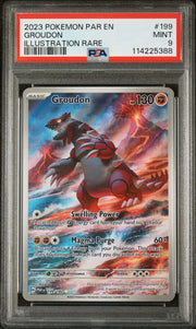 Groudon 2023 Pokemon Paradox Rift Illustration rare #199/182 PSA 9