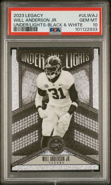 Will Anderson Jr. 2023 Panini Legacy Under the Lights Black & White SP PSA 10