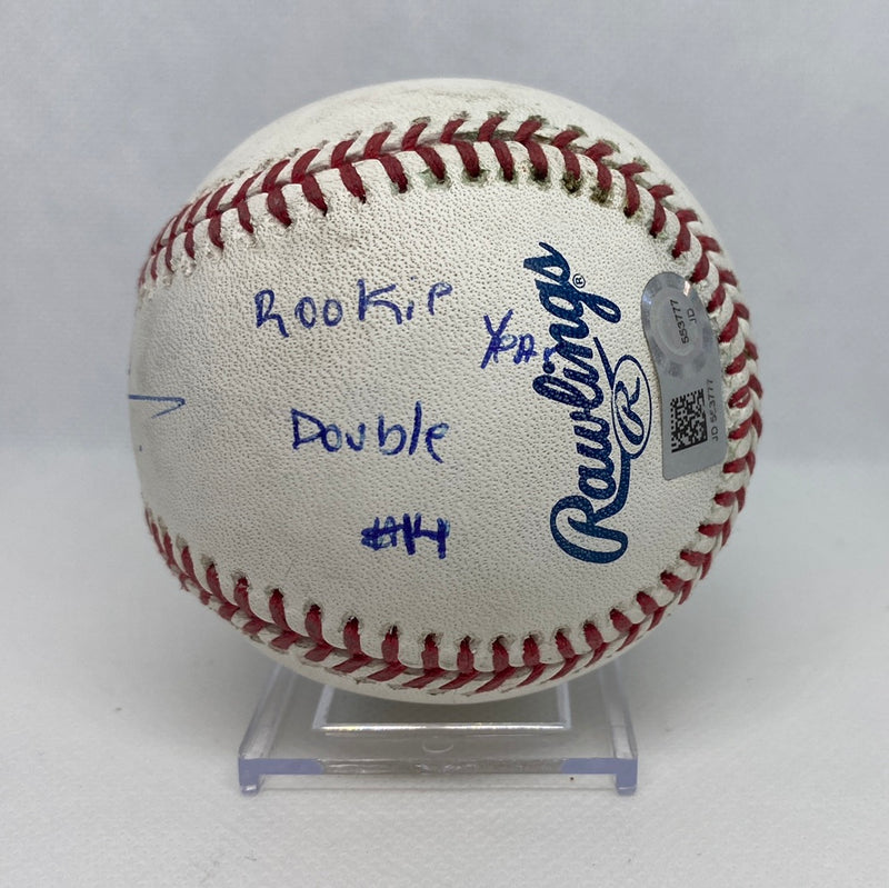 Juan Soto Autographed MLB Game used Double Career Hit 68 Double 14 & Matt Adams MLB Game Used Home Run 07/31/18