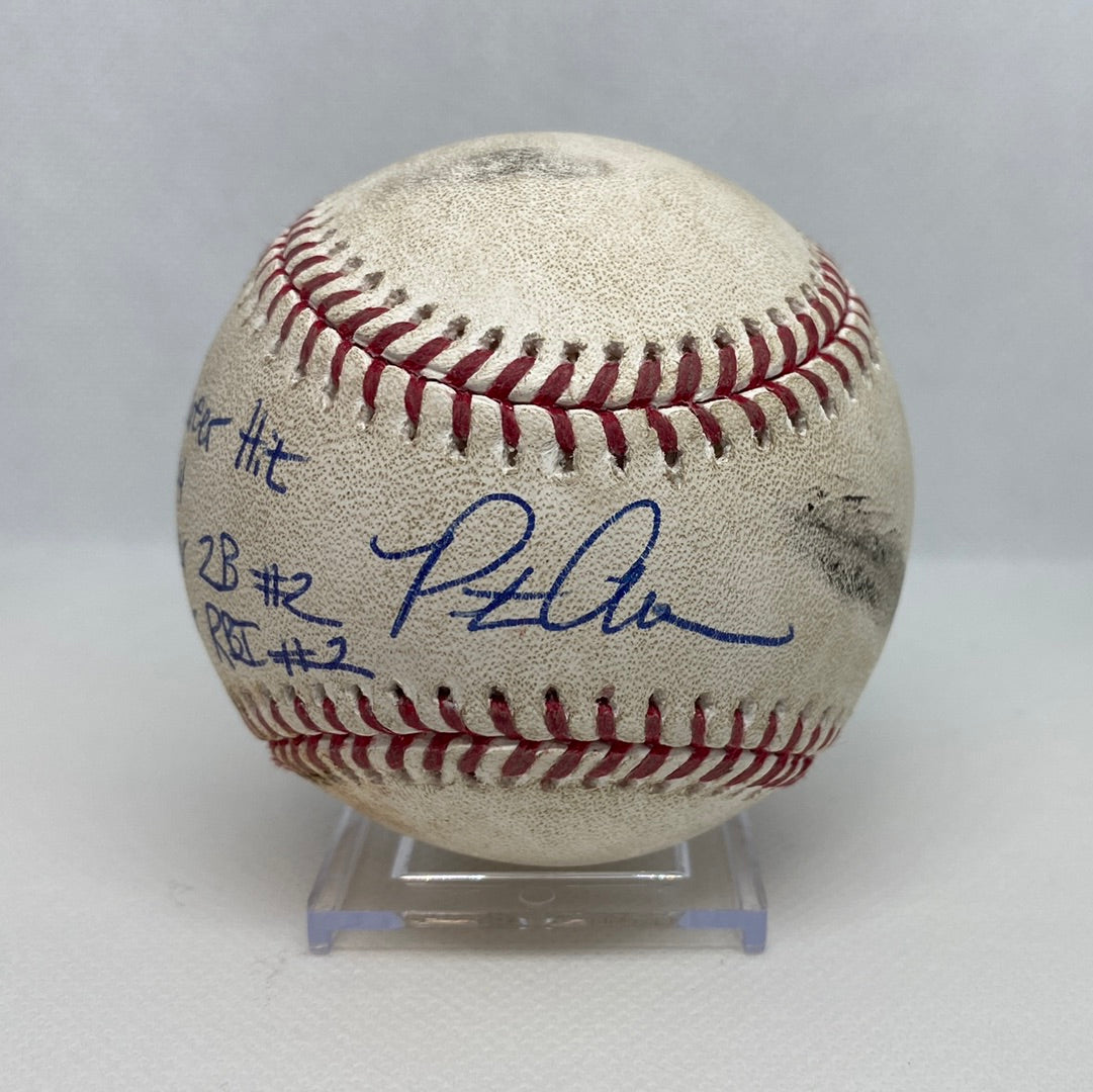Pete Alonso Autographed MLB Game Used Double Career Hit 4 double 2 RBI 2 03/31/19