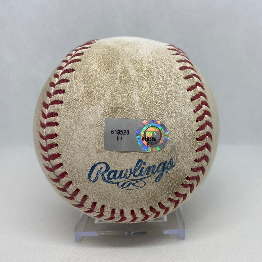 Derek Jeter MLB Game Used Double Career Hit 3170 Double 503 06/13/12
