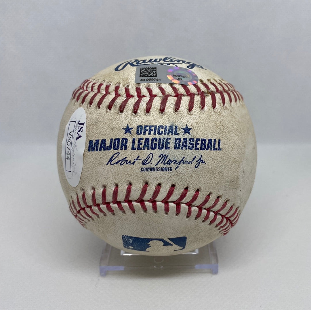 Kris Bryant Autographed MLB Game Used Double Career Hit 465 Double 96 09/04/17