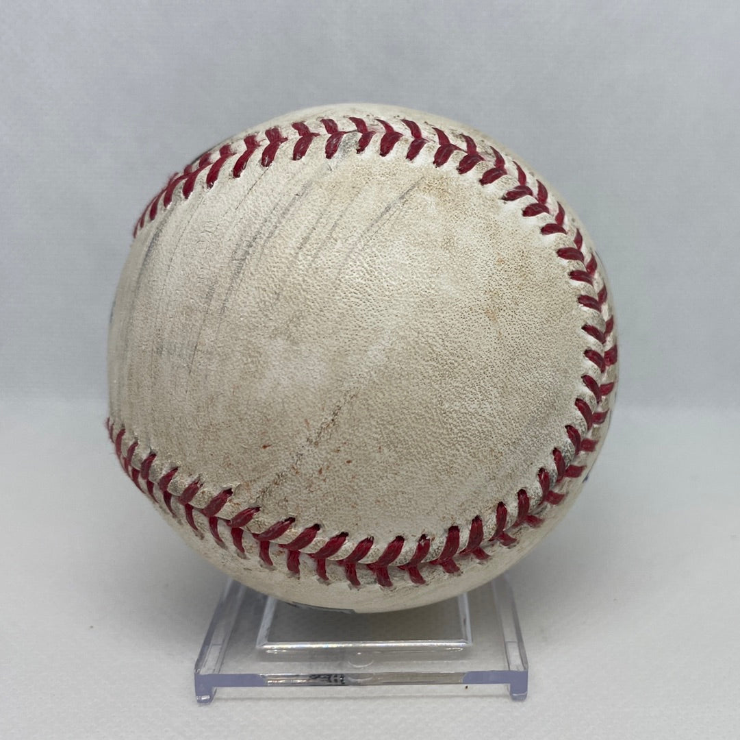 David Ortiz Autographed MLB Game Used Double From Final Career Spring Training Game 04/02/16