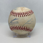 Ronald Acuna. Jr. Autographed MLB Game Used Double Career Hit 4 Double 1 RBI 2 & Freddie Freeman Double 04/26/18