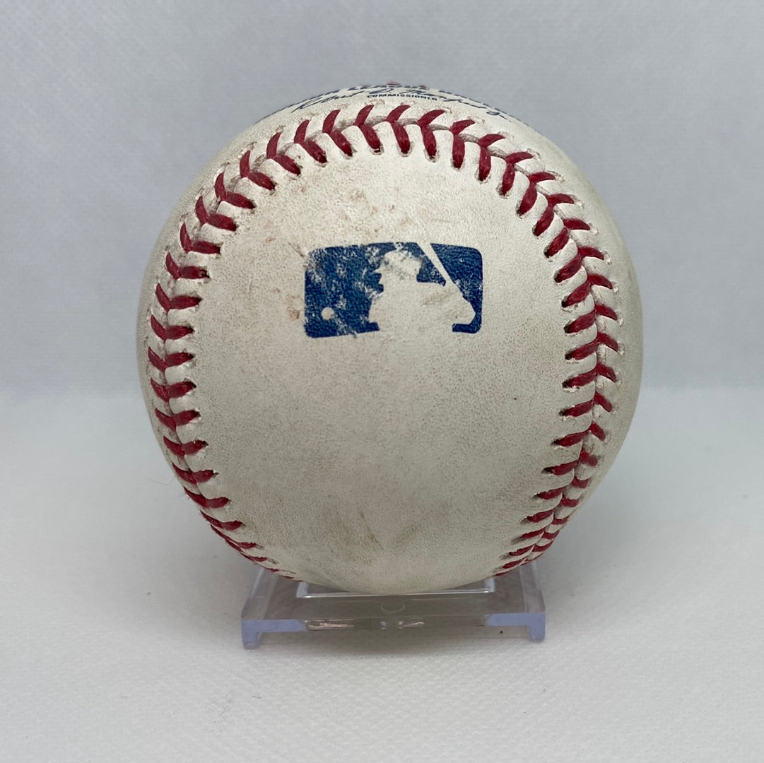 Shohei Ohtani Autographed MLB Game Used Single Career Hit 8 RBI 8 04/11/18