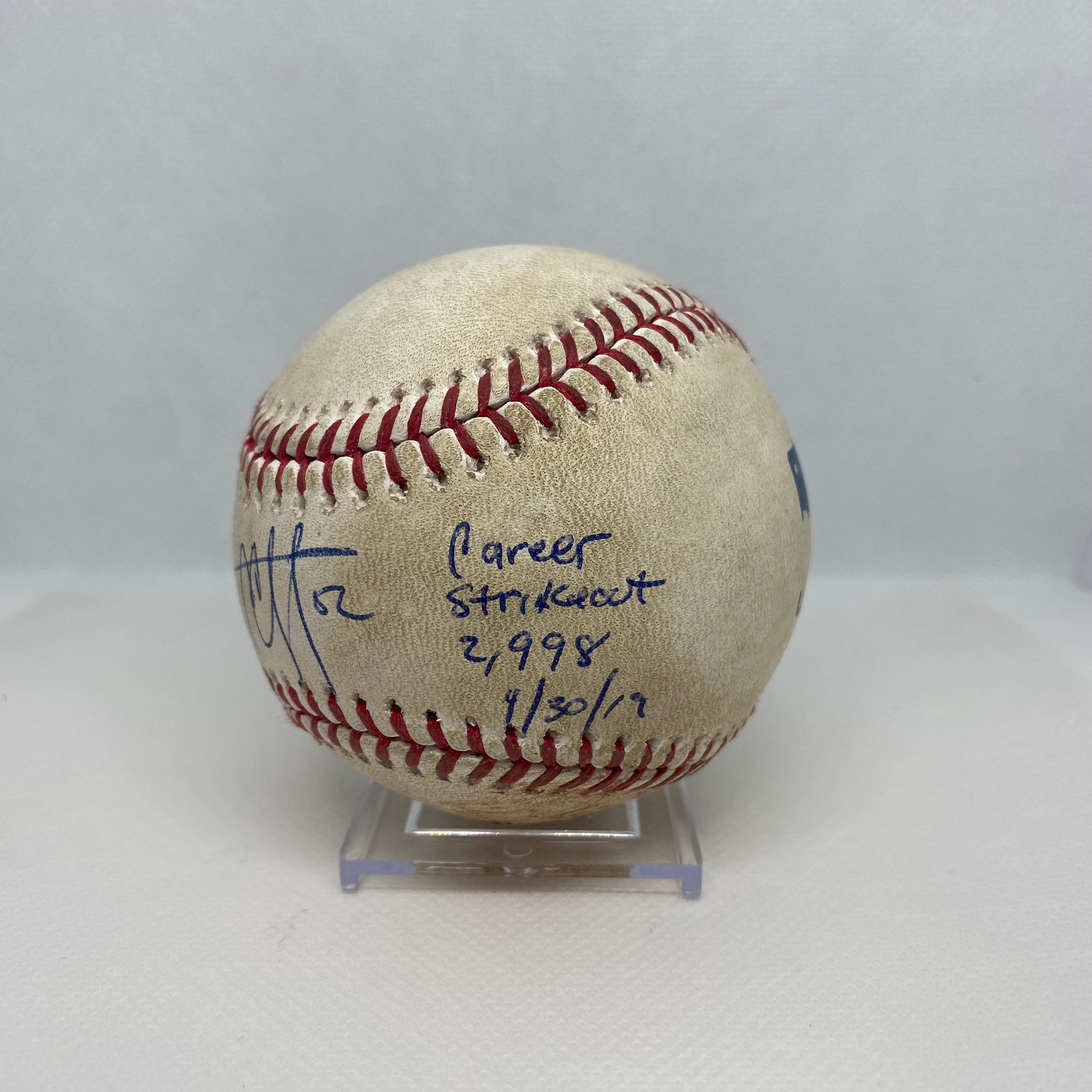 CC Sabathia MLB Ball Autographed Game Used Strikeout 2,998 04/30/19