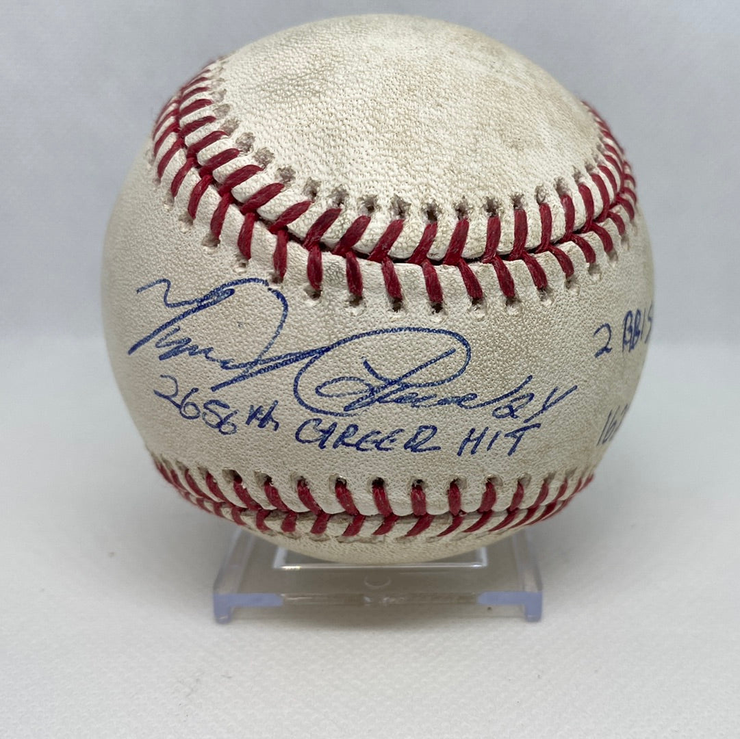Miguel Cabrera Autographed MLB Game Used Single Career Hit 2656 RBI 1625, 1626 04/21/18
