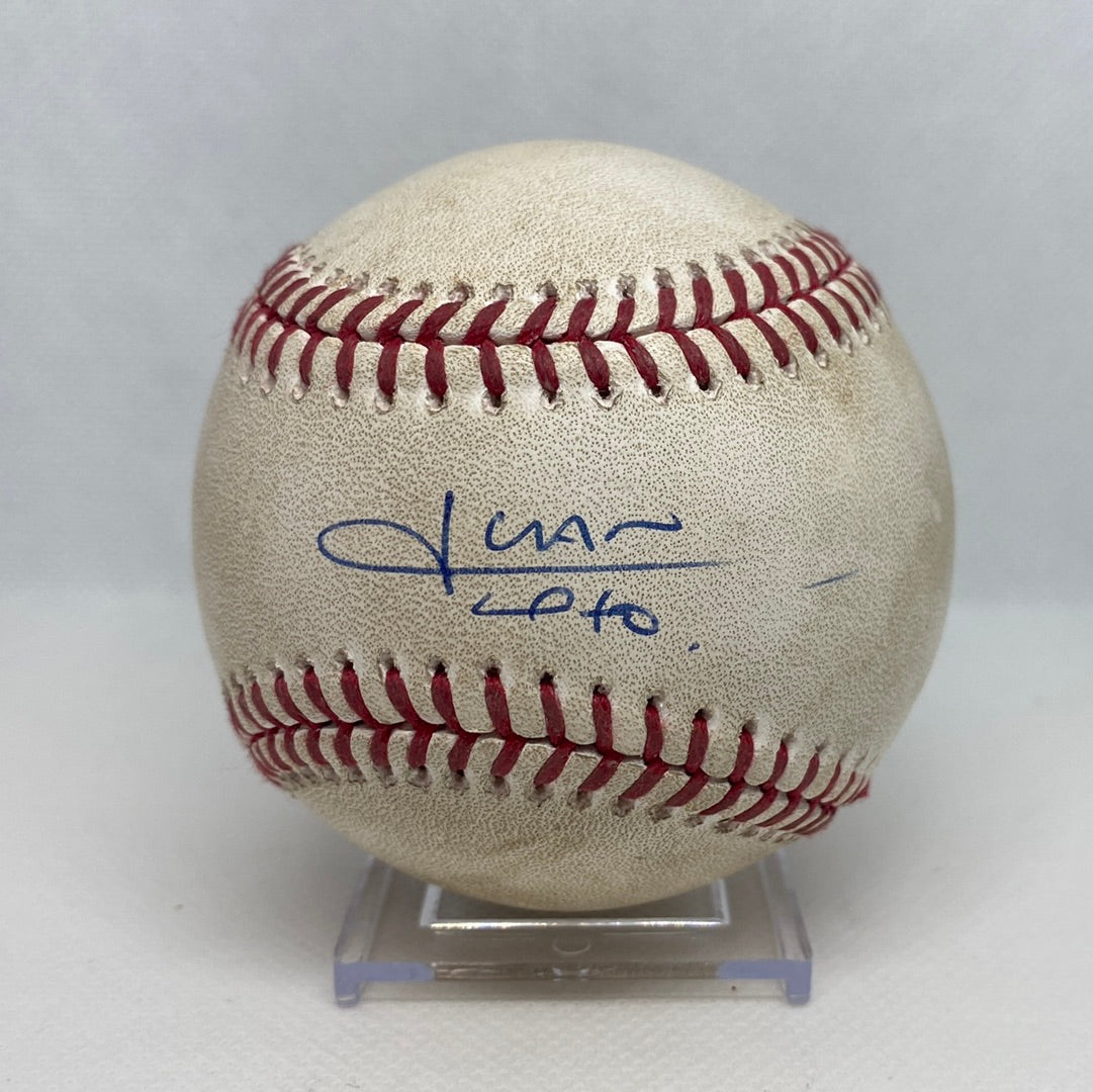 Juan Soto Autographed MLB Game Used Triple Career Hit 159 Triple 2 05/23/19