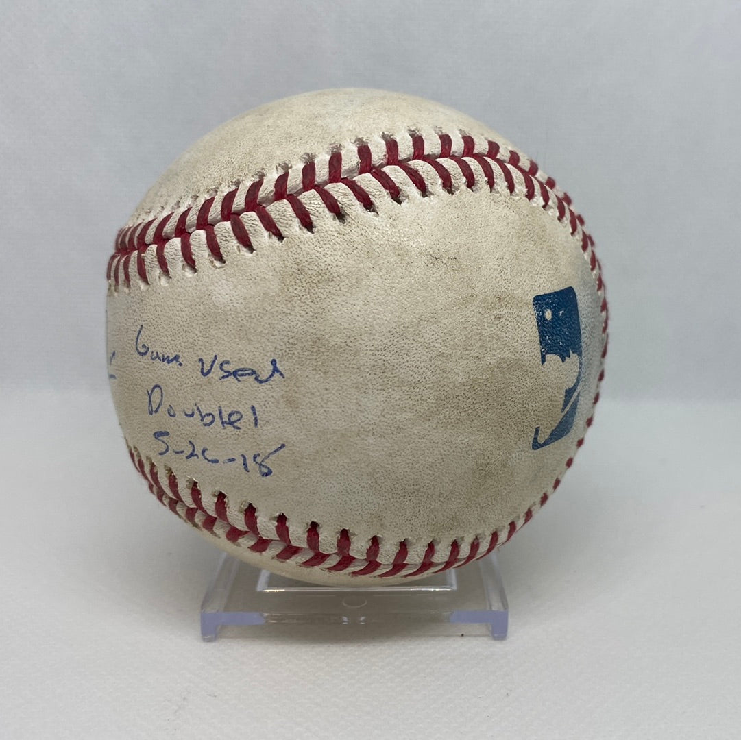 Mike Trout Autographed MLB Game Used Double From Career Best Game 5-5 5/26/2018