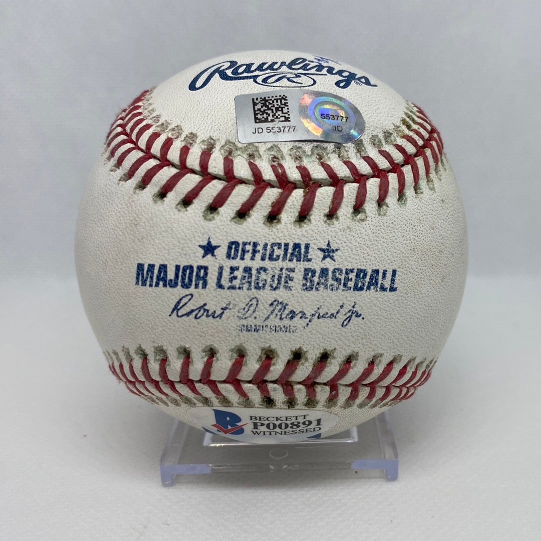 Juan Soto Autographed MLB Game used Double Career Hit 68 Double 14 & Matt Adams MLB Game Used Home Run 07/31/18