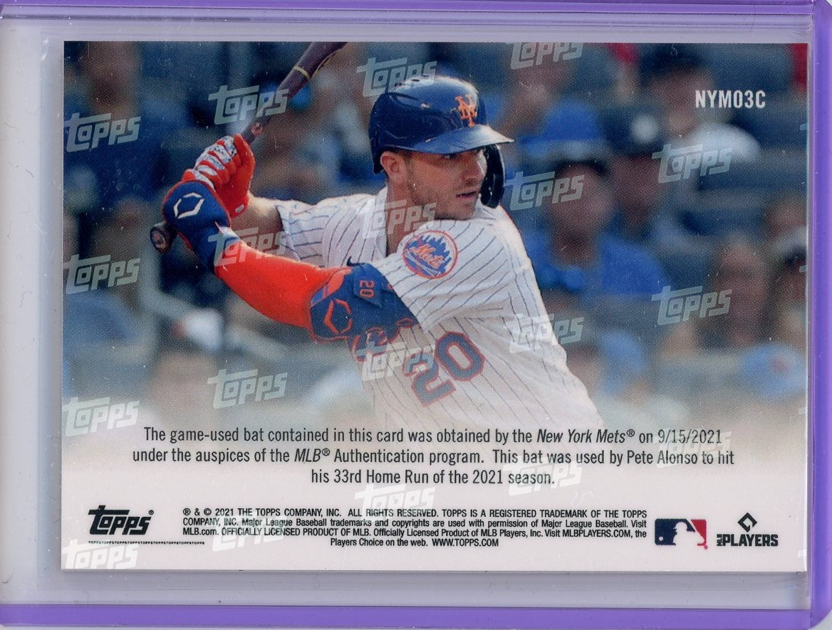 Pete Alonso 2021 Topps Bat Relic Autograph #'d 41/50
