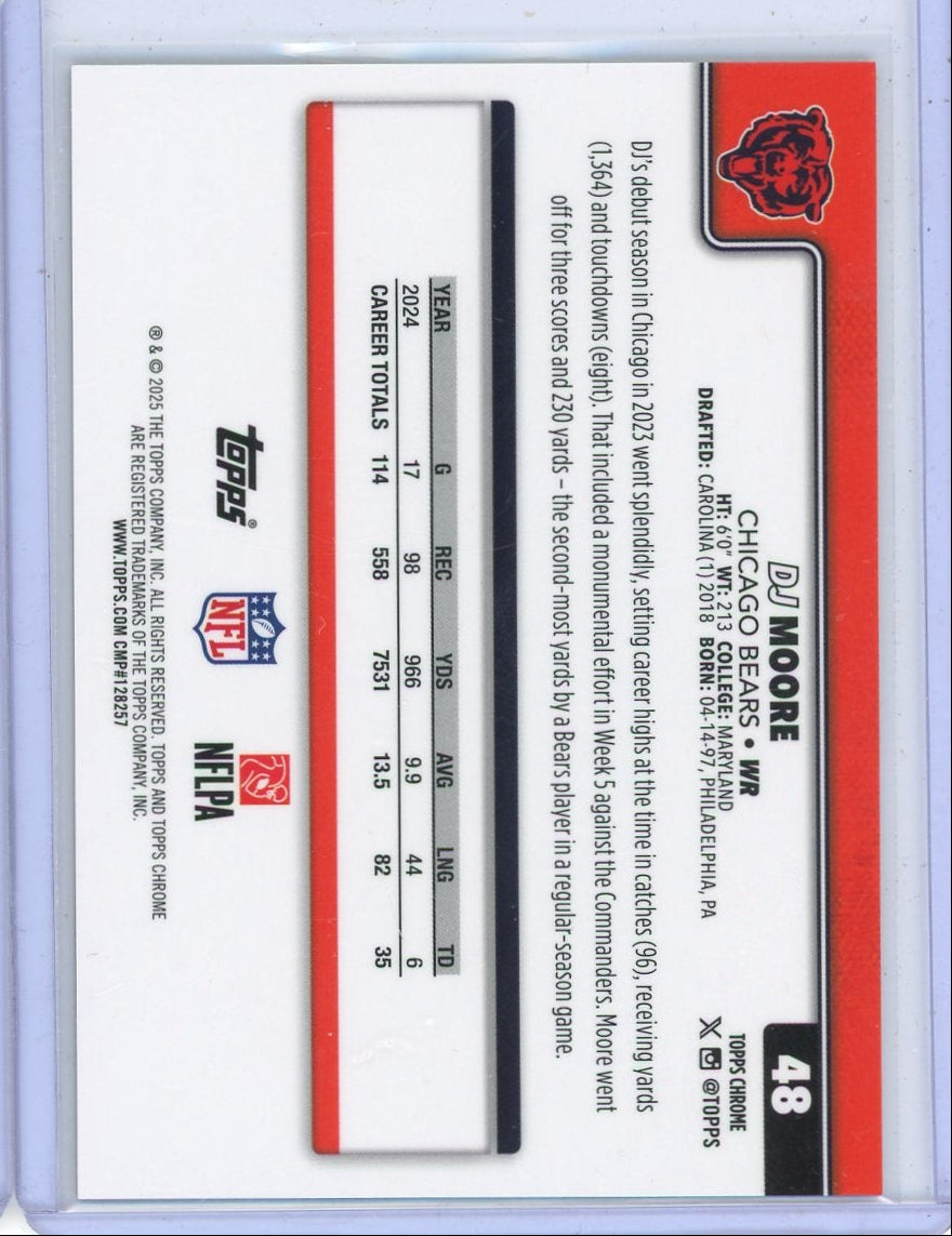 DJ Moore 2025 Topps Chrome Gold Leather Refractor #'d 25/50