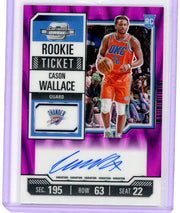 Cason Wallace 2023-24 Panini Contenders Optic FOTL Purple Prizm Rookie Ticket Auto #'d 4/18