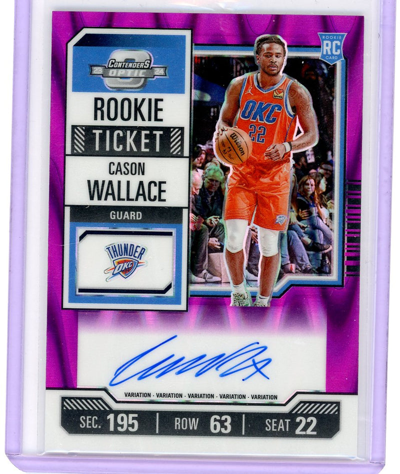 Cason Wallace 2023-24 Panini Contenders Optic FOTL Purple Prizm Rookie Ticket Auto 
