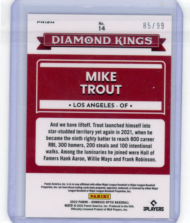 Mike Trout 2022 Panini Donruss Optic Pandora prizm 