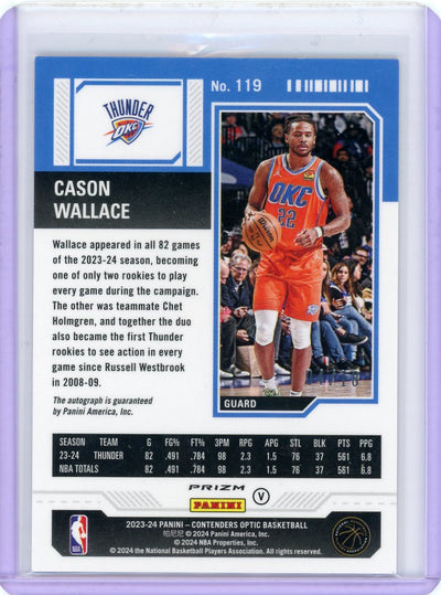 Cason Wallace 2023-24 Panini Contenders Optic FOTL Purple Prizm Rookie Ticket Auto #'d 4/18