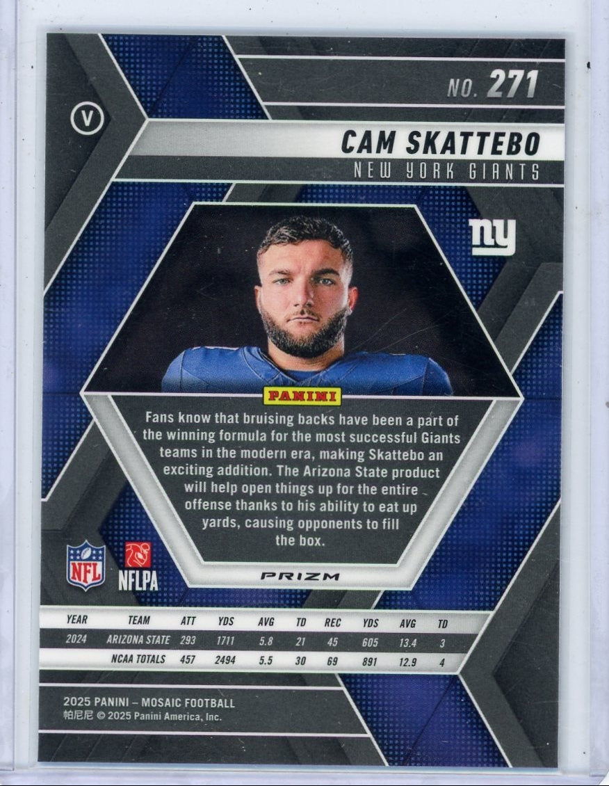 Cam Skattebo 2025 Panini Mosaic Silver Mosaic Rookie