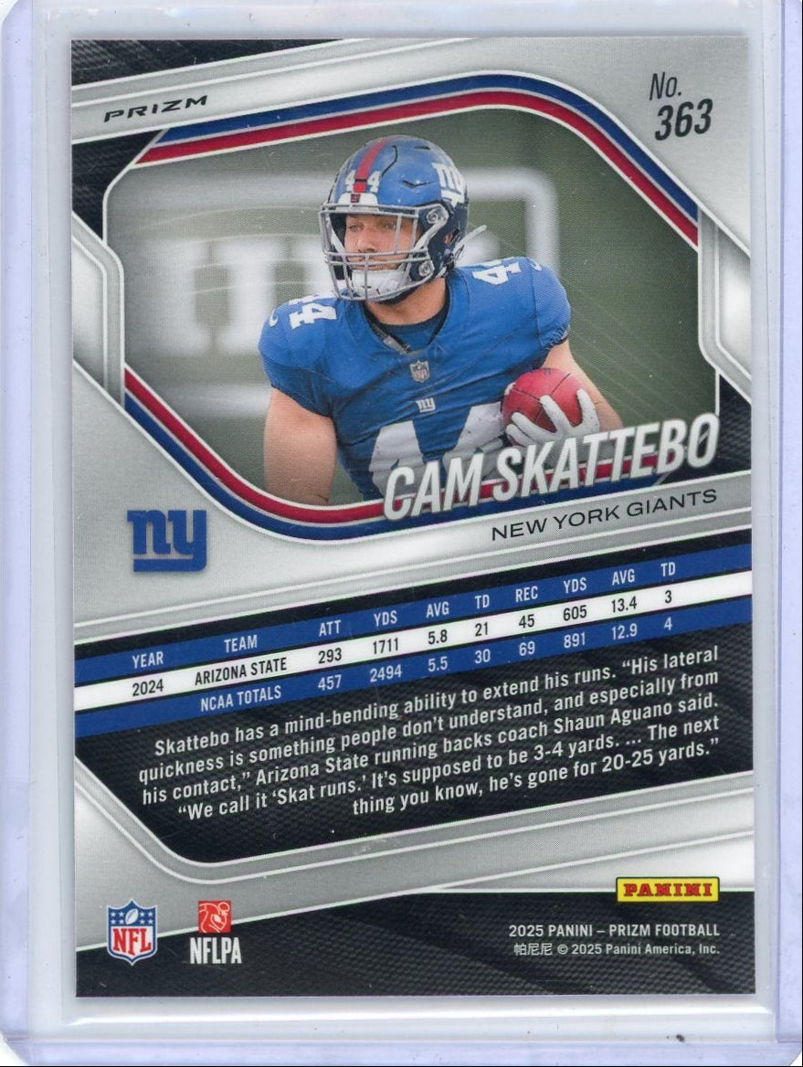 Cam Skattebo 2025 Panini Prizm Pink Prizm Rookie